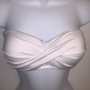 Women’s Twist Bandeau Bikini Top ~ White
